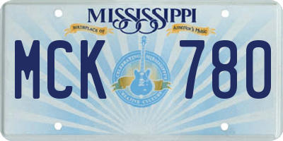 MS license plate MCK780