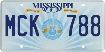 MS license plate MCK788