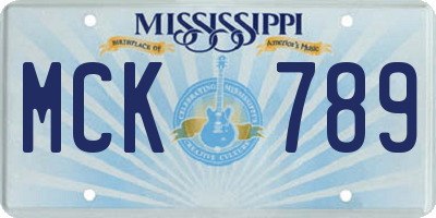 MS license plate MCK789