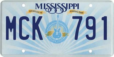 MS license plate MCK791