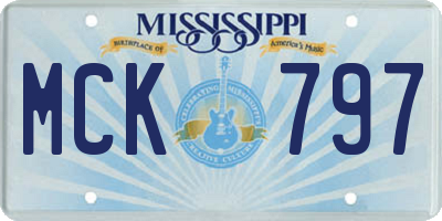 MS license plate MCK797