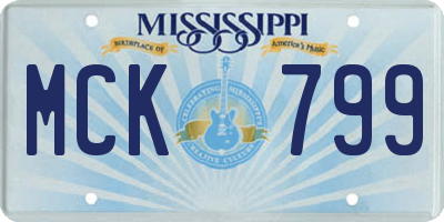 MS license plate MCK799