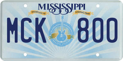 MS license plate MCK800