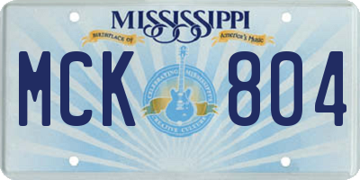 MS license plate MCK804