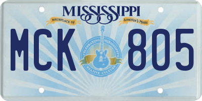 MS license plate MCK805
