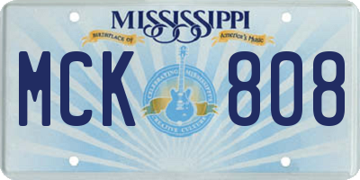 MS license plate MCK808