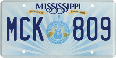 MS license plate MCK809