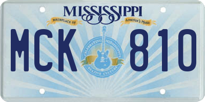 MS license plate MCK810