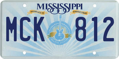 MS license plate MCK812