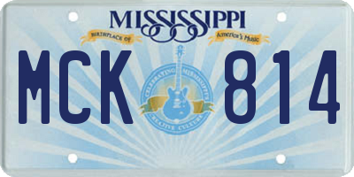 MS license plate MCK814