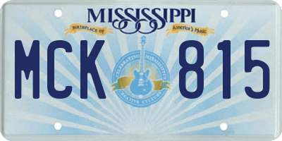 MS license plate MCK815