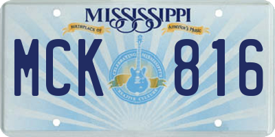 MS license plate MCK816
