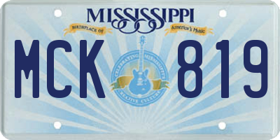 MS license plate MCK819