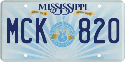 MS license plate MCK820