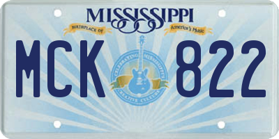 MS license plate MCK822