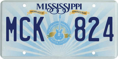 MS license plate MCK824