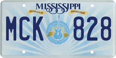 MS license plate MCK828