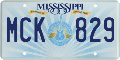 MS license plate MCK829