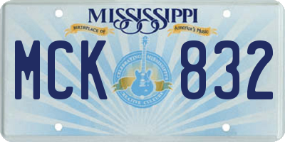 MS license plate MCK832