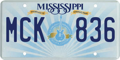 MS license plate MCK836