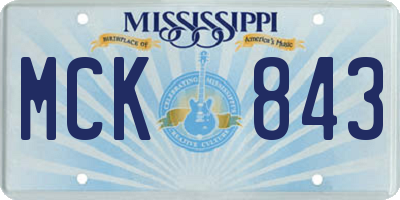 MS license plate MCK843