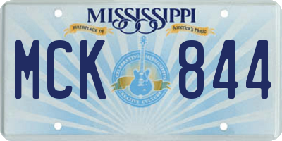 MS license plate MCK844
