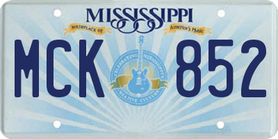 MS license plate MCK852