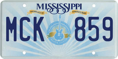 MS license plate MCK859