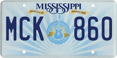 MS license plate MCK860