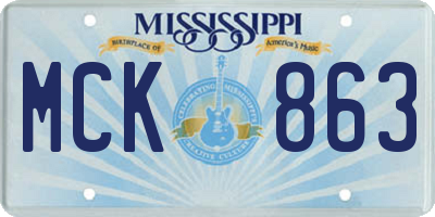 MS license plate MCK863