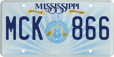 MS license plate MCK866