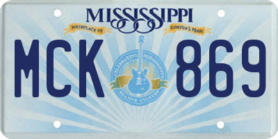 MS license plate MCK869