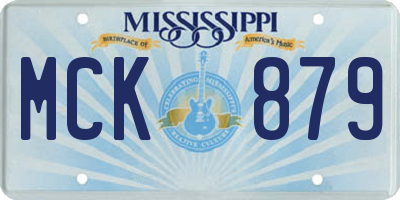 MS license plate MCK879