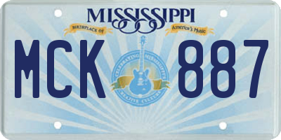 MS license plate MCK887