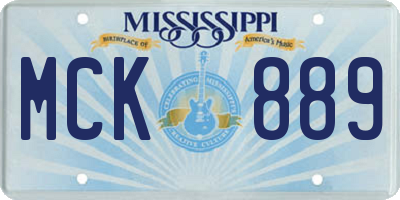 MS license plate MCK889