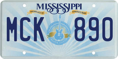 MS license plate MCK890