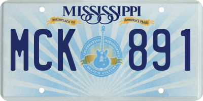 MS license plate MCK891