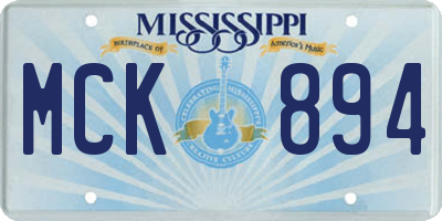 MS license plate MCK894