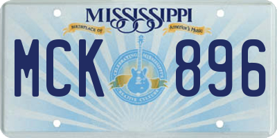 MS license plate MCK896