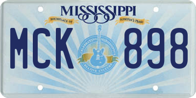 MS license plate MCK898