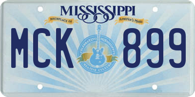 MS license plate MCK899