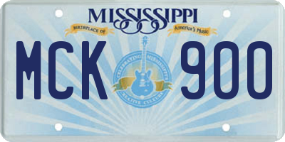 MS license plate MCK900