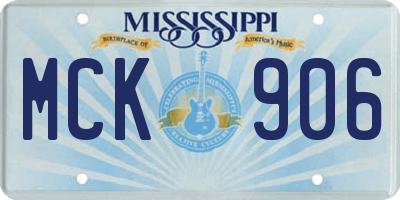 MS license plate MCK906