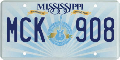 MS license plate MCK908