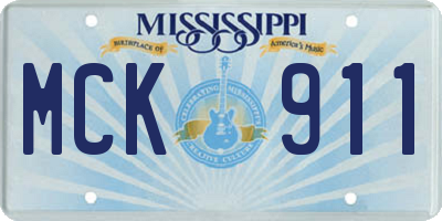 MS license plate MCK911