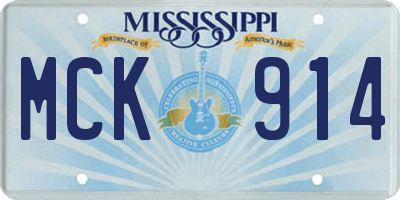 MS license plate MCK914