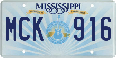 MS license plate MCK916