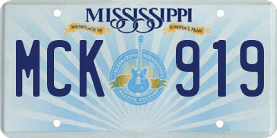 MS license plate MCK919