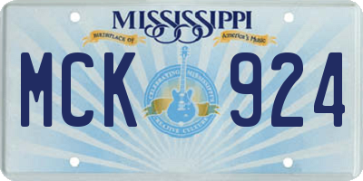 MS license plate MCK924