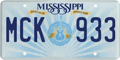 MS license plate MCK933